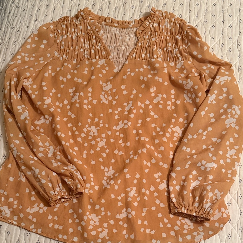 Women's Lined Floral Print Top - Yellow
